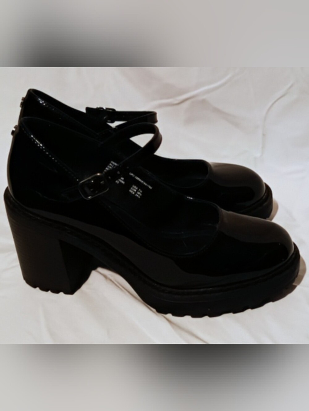 🍈 Steve Madden Shiny Black Mary Jane Heels – Size 7.5 - Picture 5 of 12